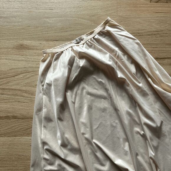 vtg 60s circle skirt half slip Hensen Kickernick beige nude undergarment retro L - Picture 4 of 6